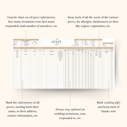 Wedding Google Sheet